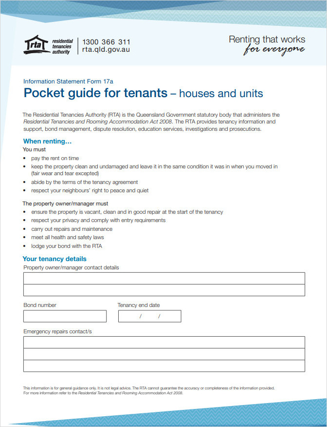 Pocket Guide for Tenants House