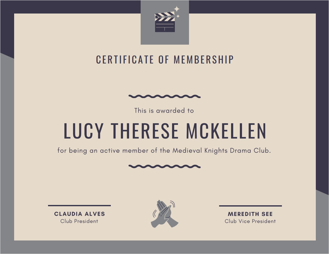 Printable Membership Certificate Template