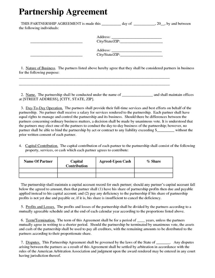 Printable Small Business Agreement Template Example