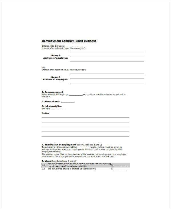 Printable Small Business Agreement Template