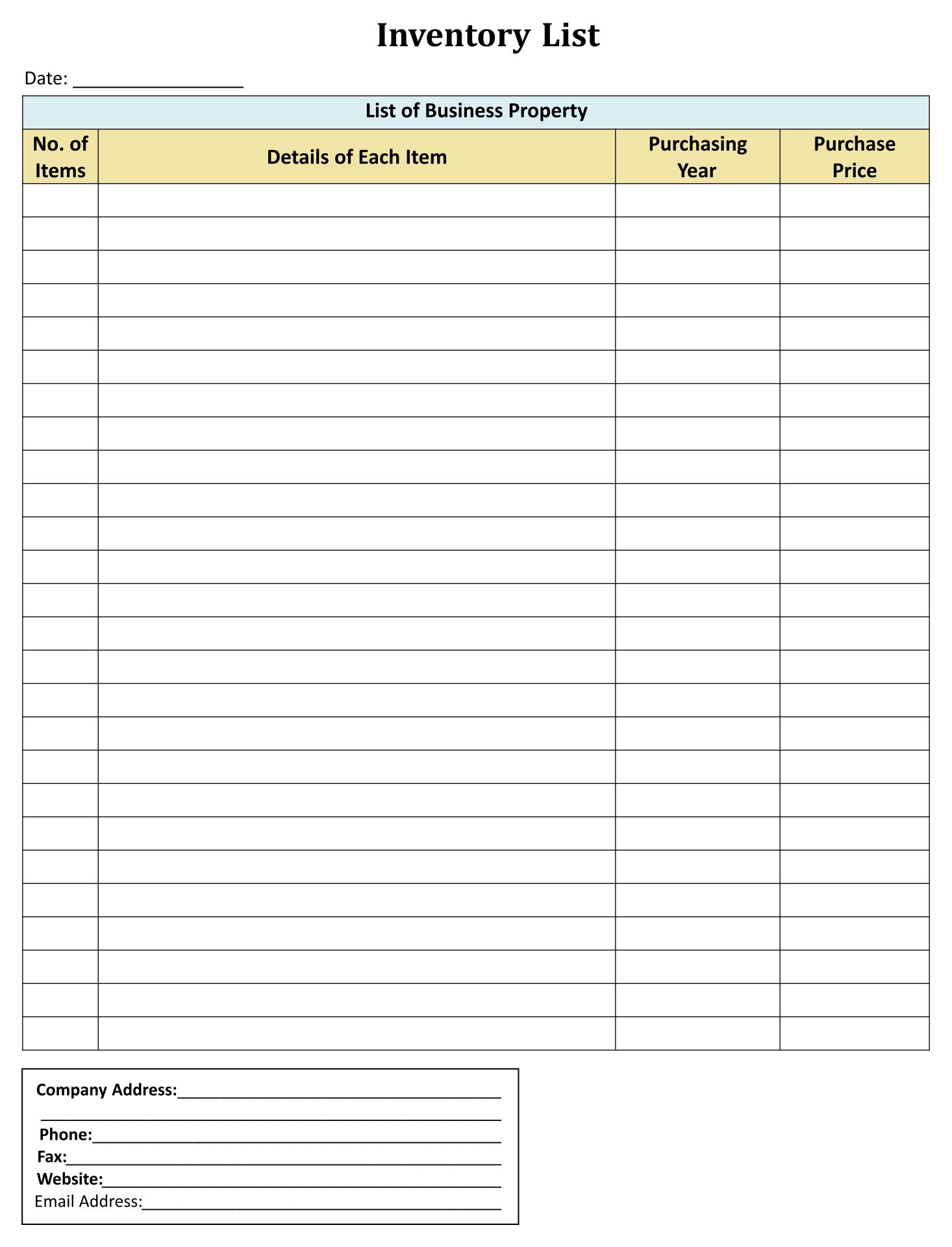 Printable Staff Count Sheet Template Example