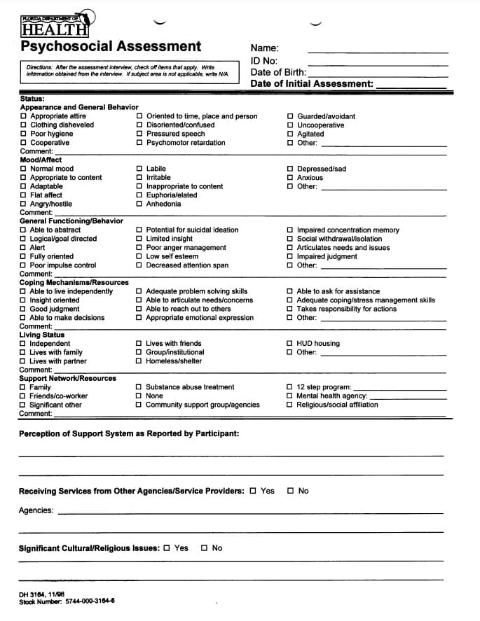 Psychological Assessment Report Template