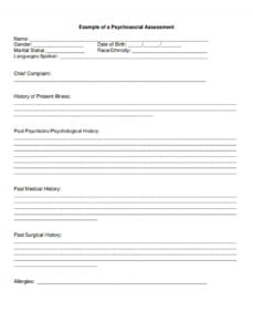 Psychosocial Assessment Template