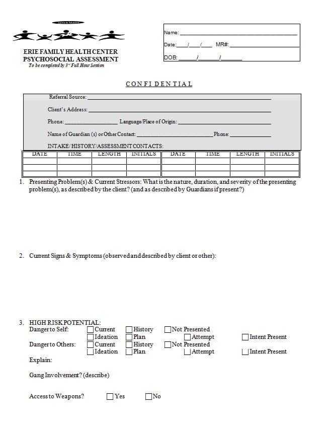 Psychosocial Assessment Form