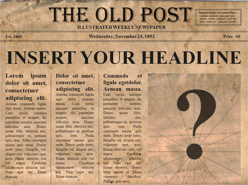 Sample Old Newspaper Template