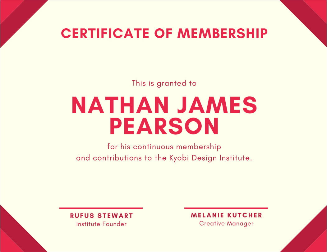 Sample of Membership Certificate Template