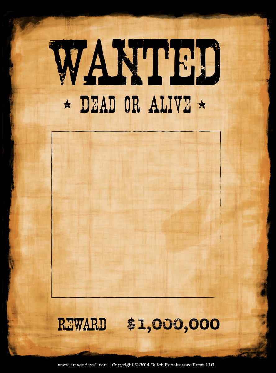 Sample of Printable Wanted Poster Template