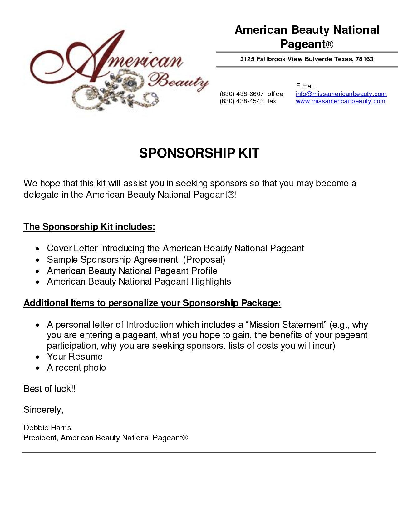 Sample of Sponsorship Proposal Template