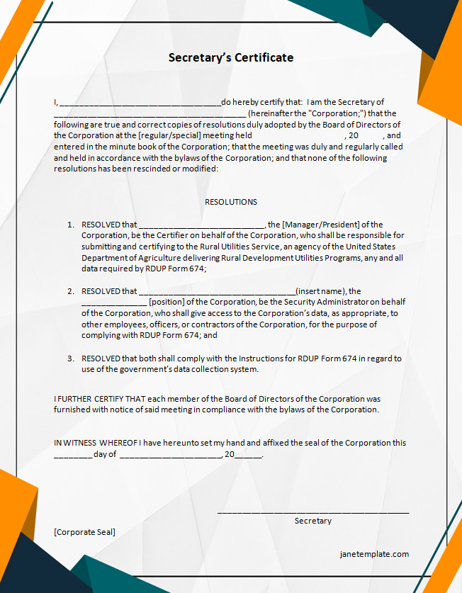 Honor exceptional administrative support with our Secretary Certificate Template. This customizable and elegant template recognizes the dedication and skills of your secretarial staff. Download now to create a professional, personalized certificate that celebrates their invaluable contributions. Simplify your recognition process and acknowledge excellence with our user-friendly template. Show your appreciation and motivate your team today!