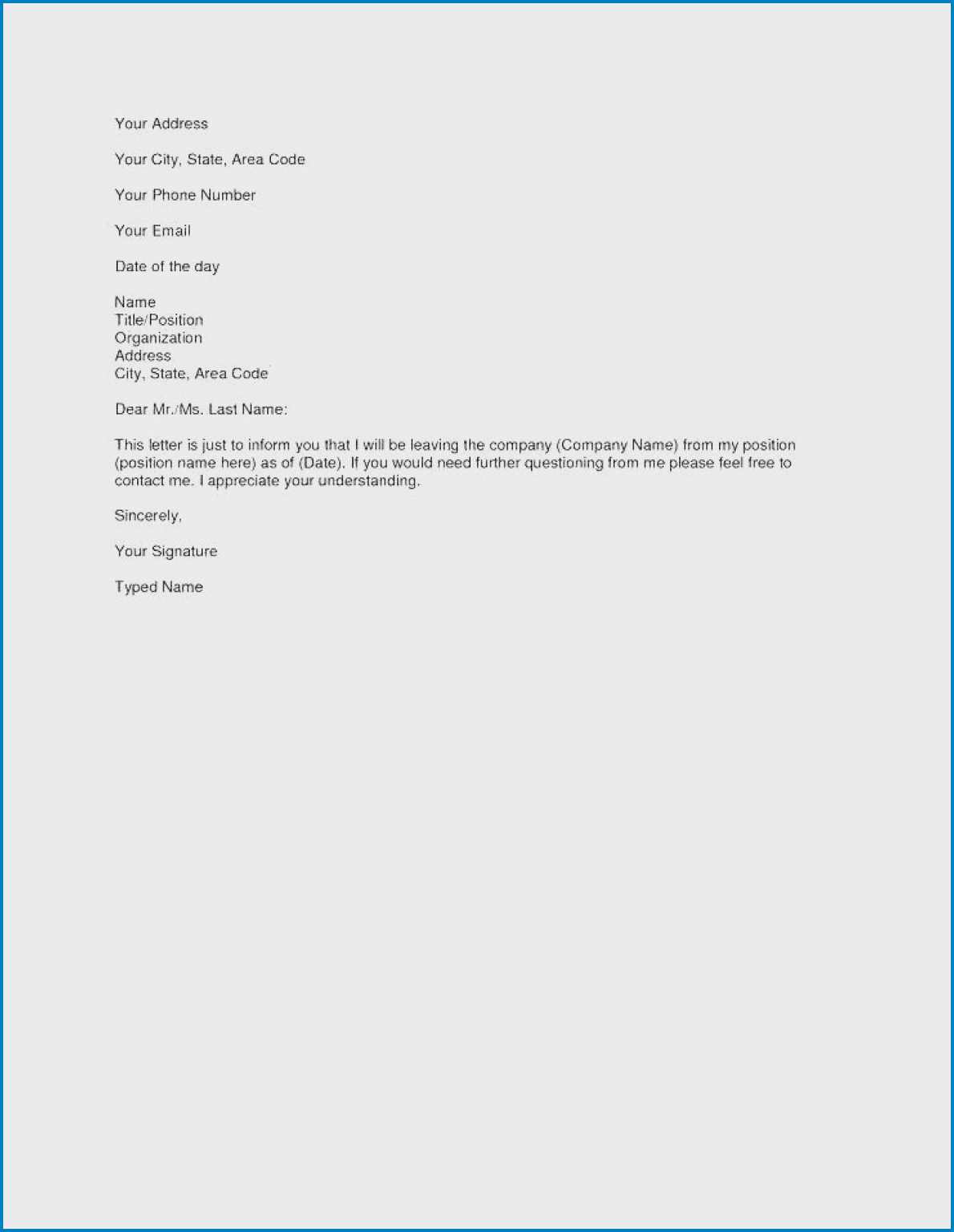 Simple Cover Letter For Job Application Example