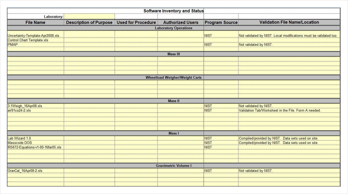 Simple Home Computer Printer Inventory Template