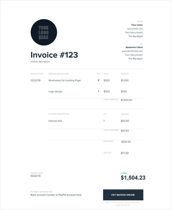 Simple Lawn Care Invoice Template