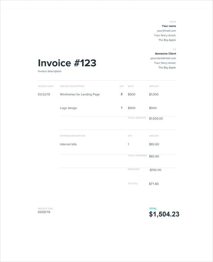 Simple Pest Control Invoice Template