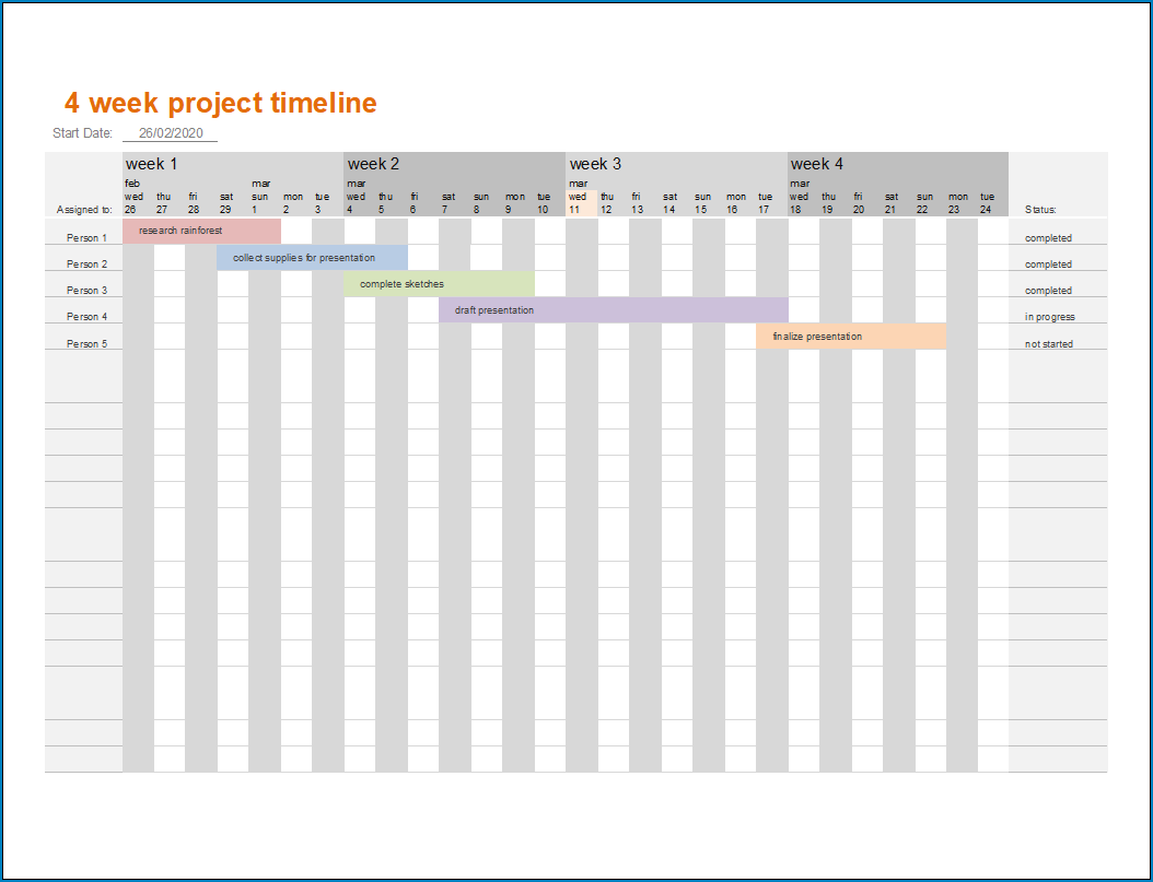 Simple Project Timeline Template