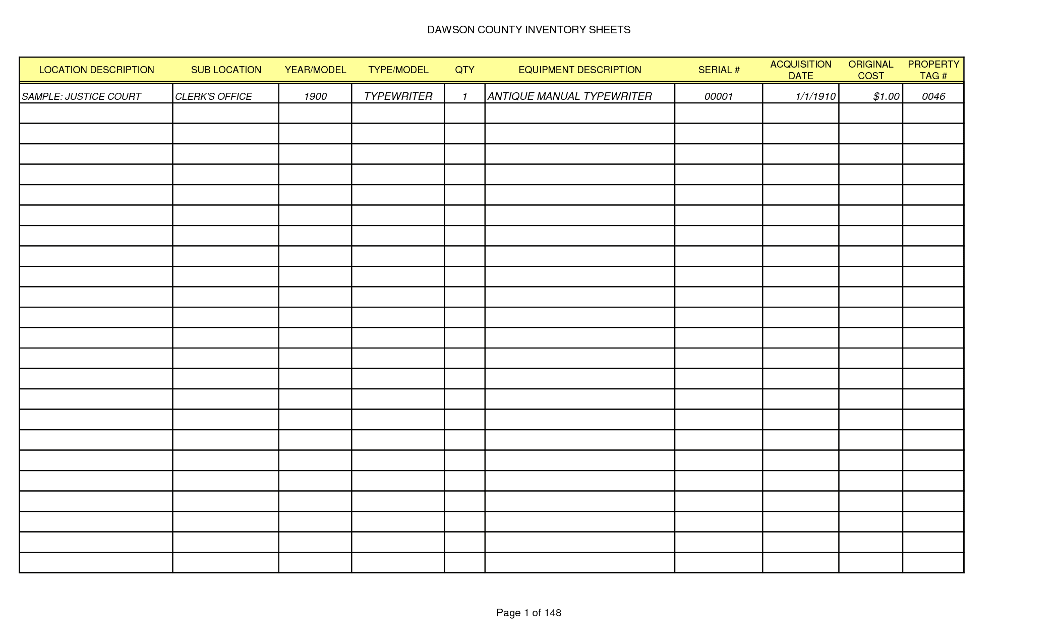 Small Business Inventory Spreadsheet Template