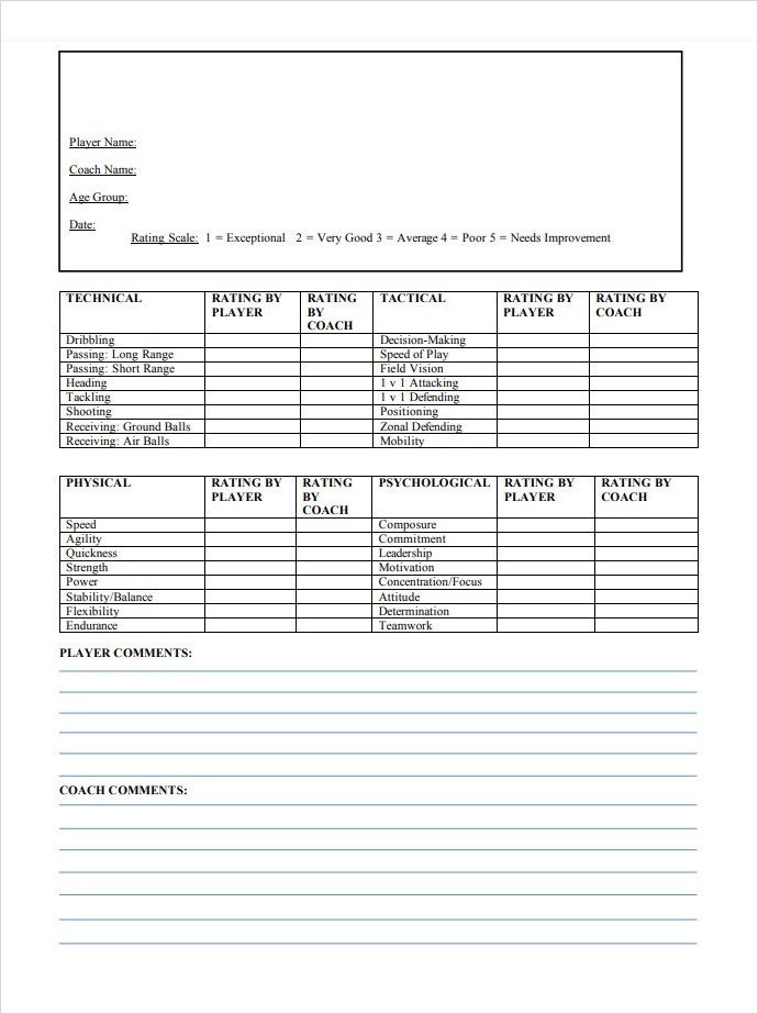 Soccer Player Profile Template