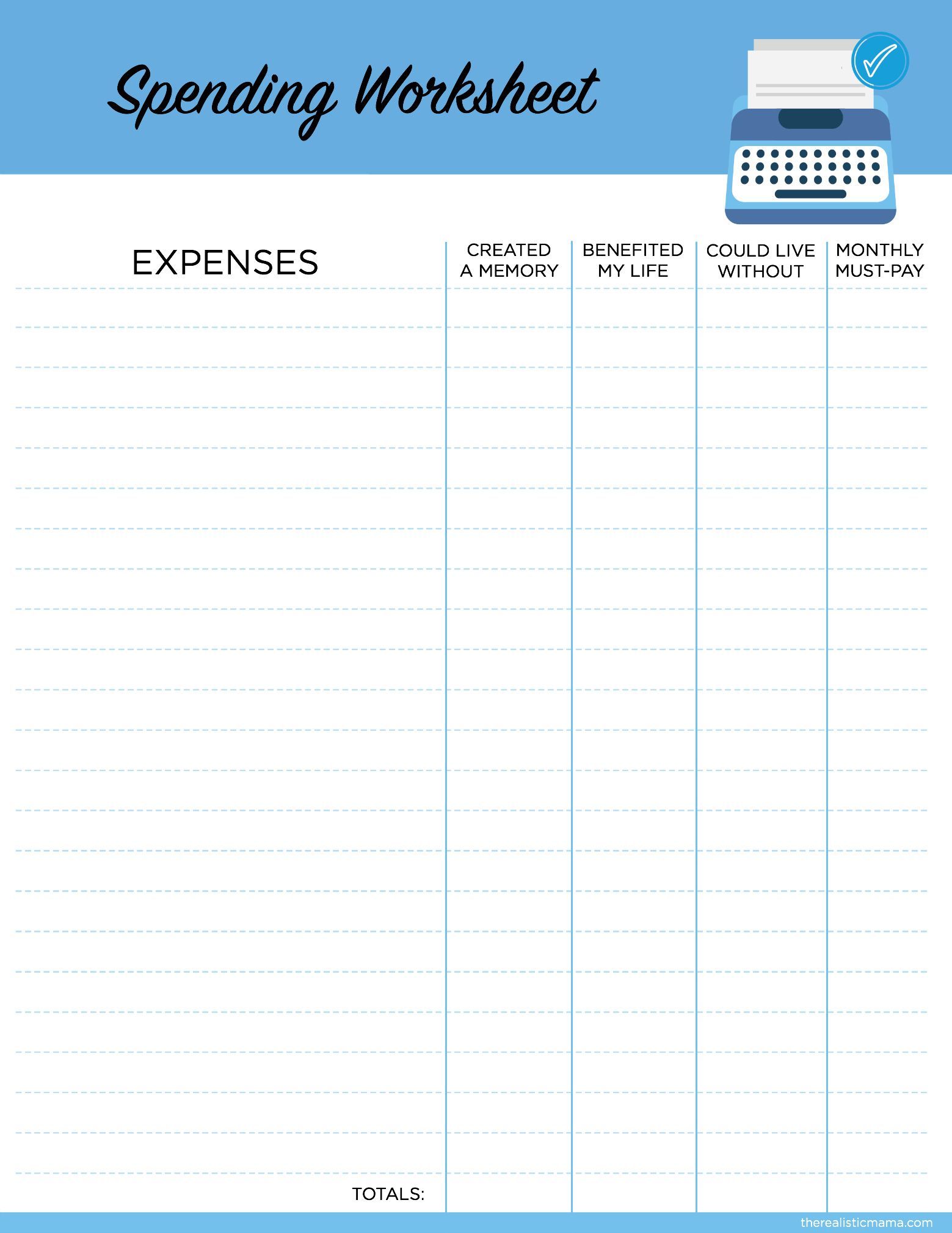 Spending And Savings Worksheet Template Example