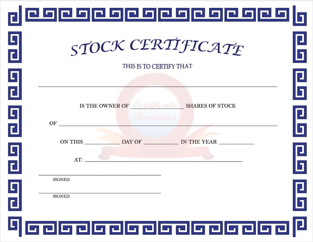 Stock Certificate Template Download