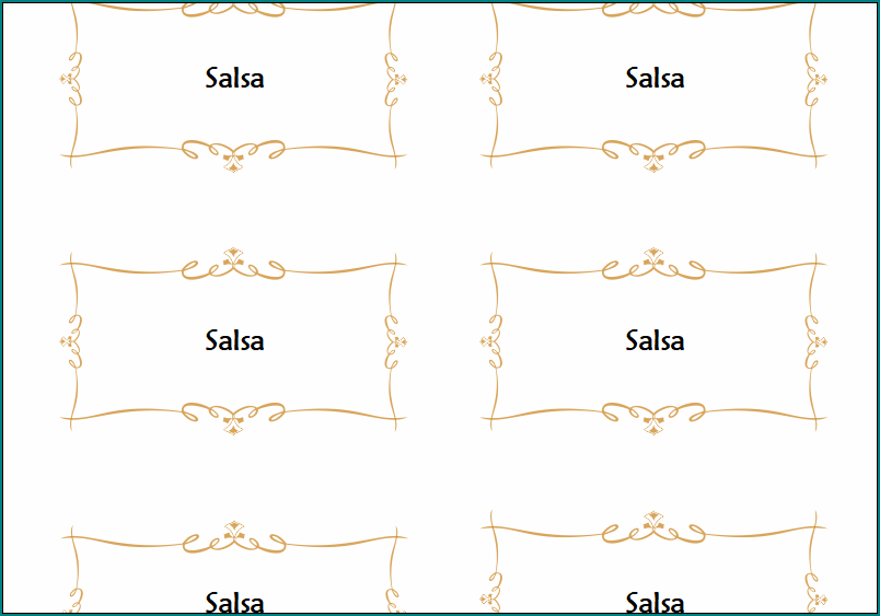 Table Card Template