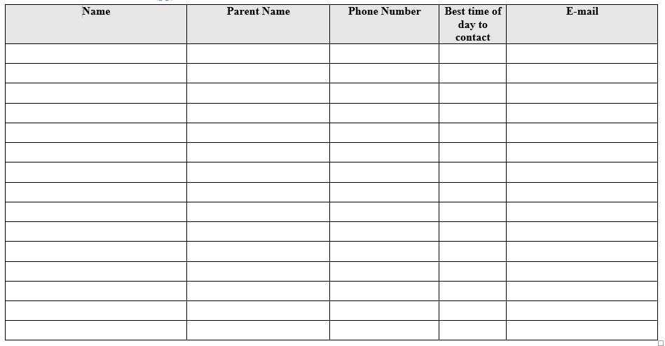 Teacher Attendance Sheet Template