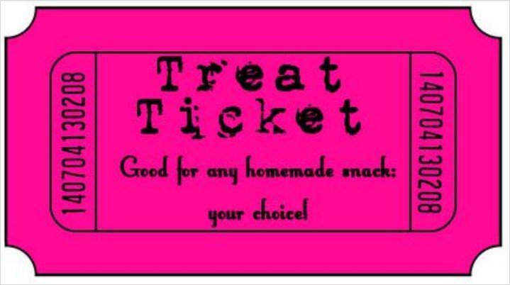 Treat Ticket Template