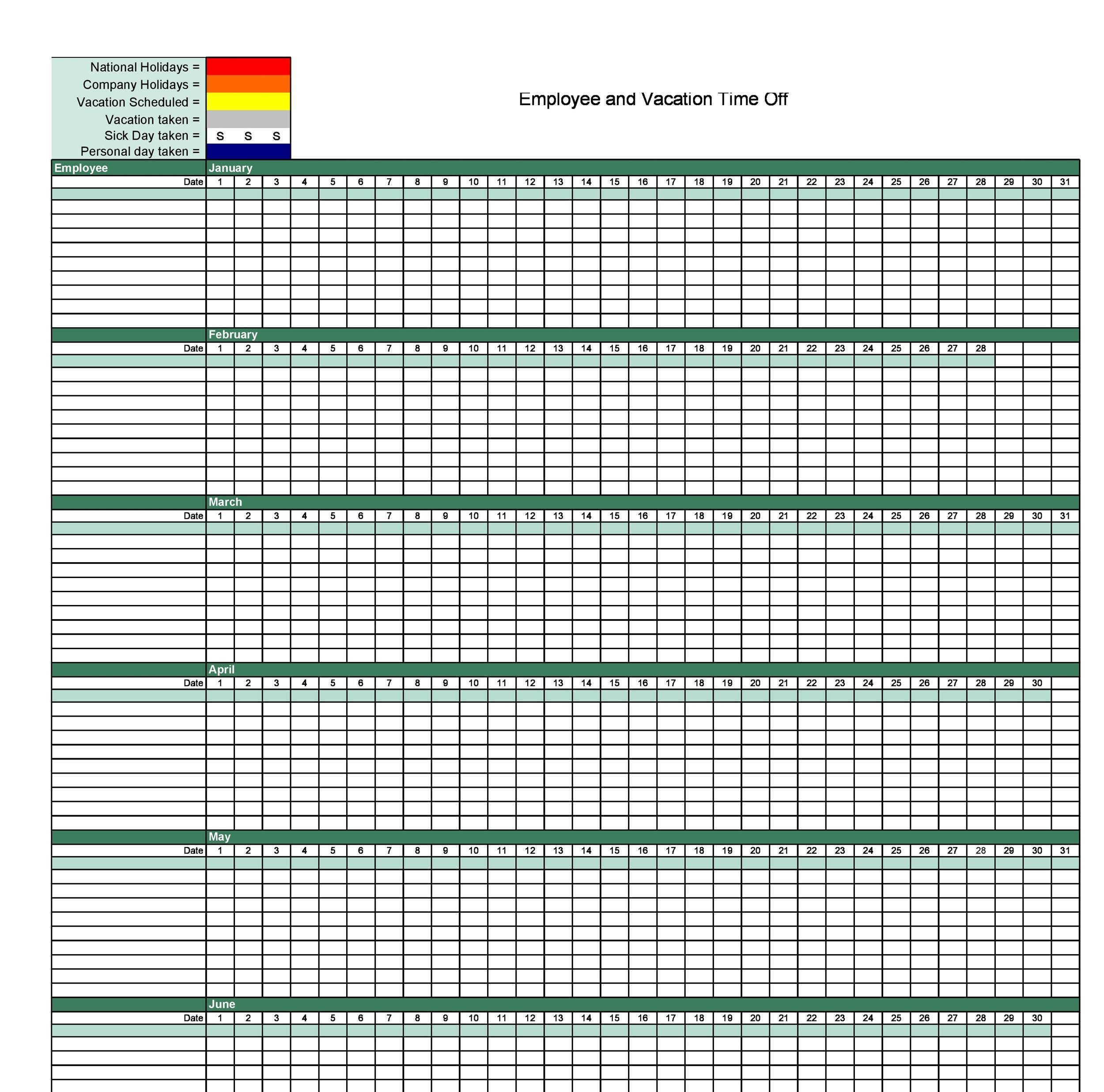 Vacation And Sick Time Tracking Worksheet Template Example