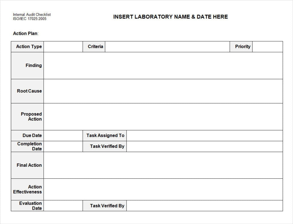 Printable Vendor Audit Checklist Template