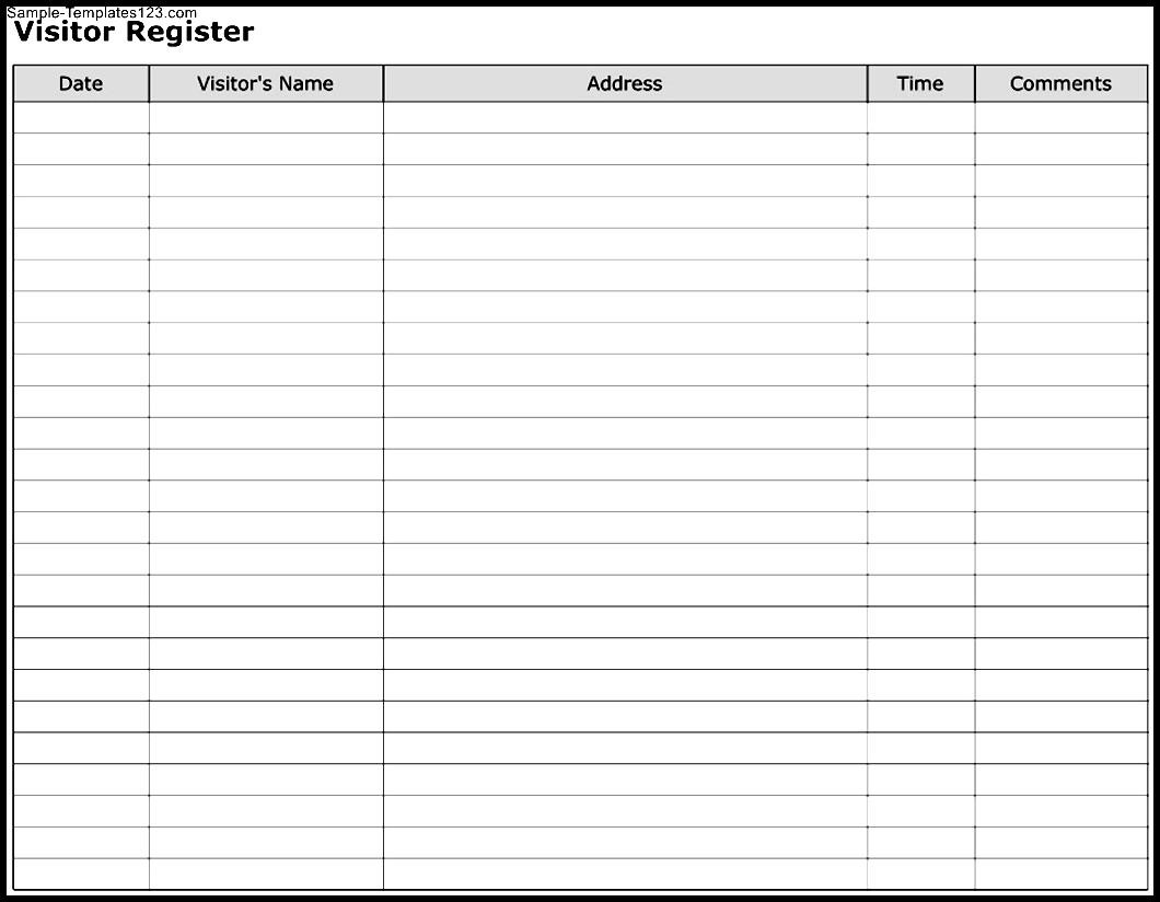 Visitor Register Template