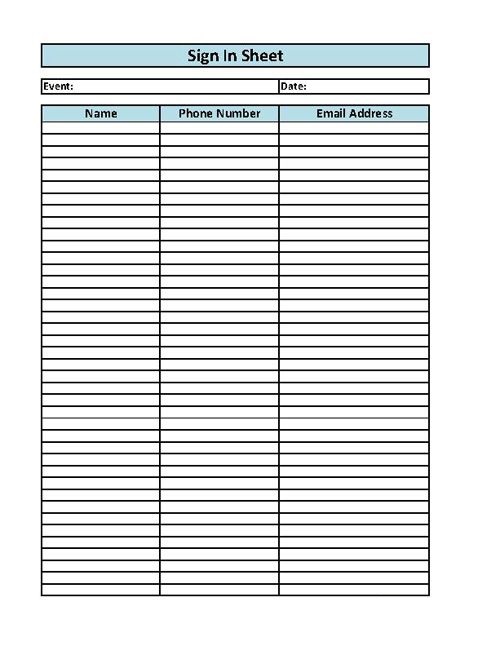 Volleyball Sign up Sheet Template