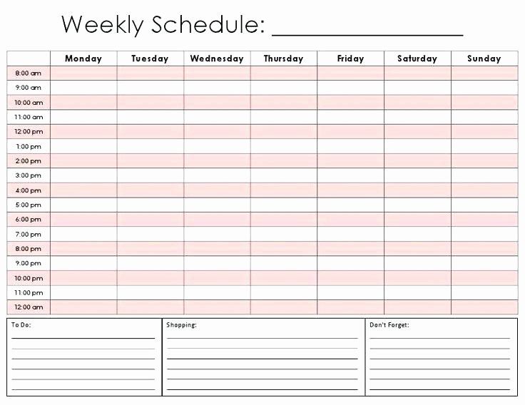 Weekly Appointment Sheet Template