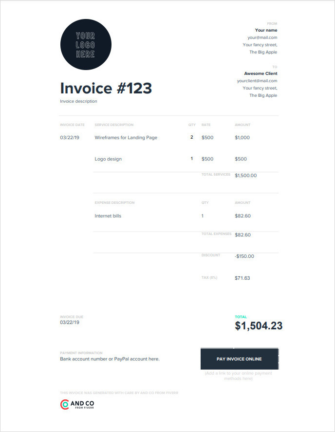 Window Cleaners Invoice Template