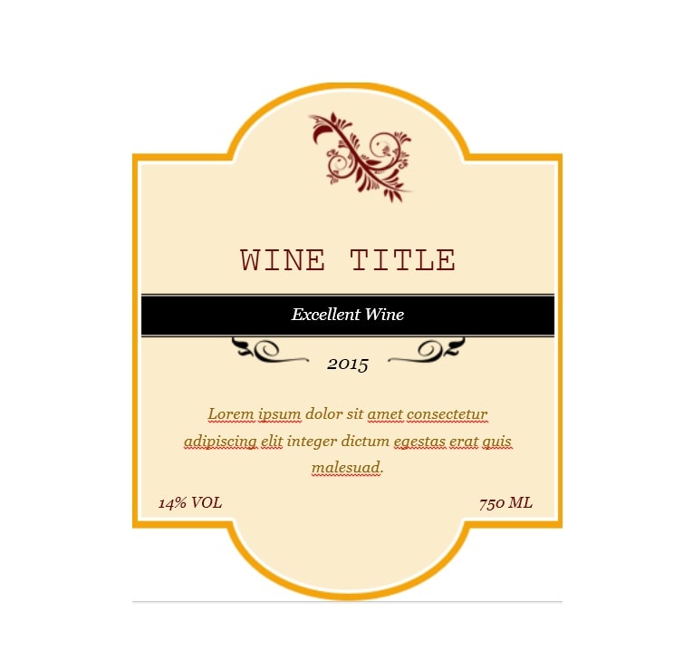 Wine Label Template 03