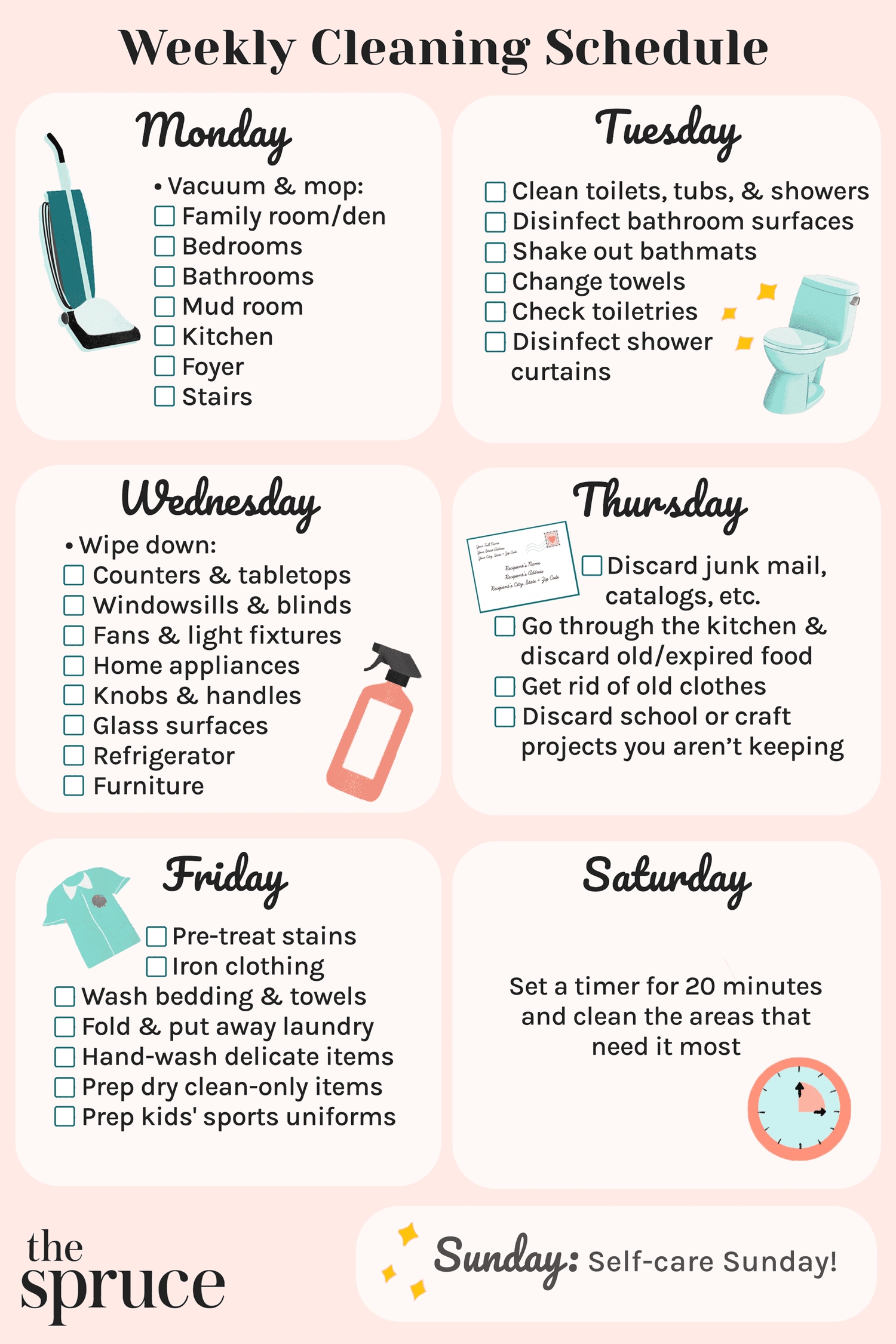 sample weekly cleaning chart template