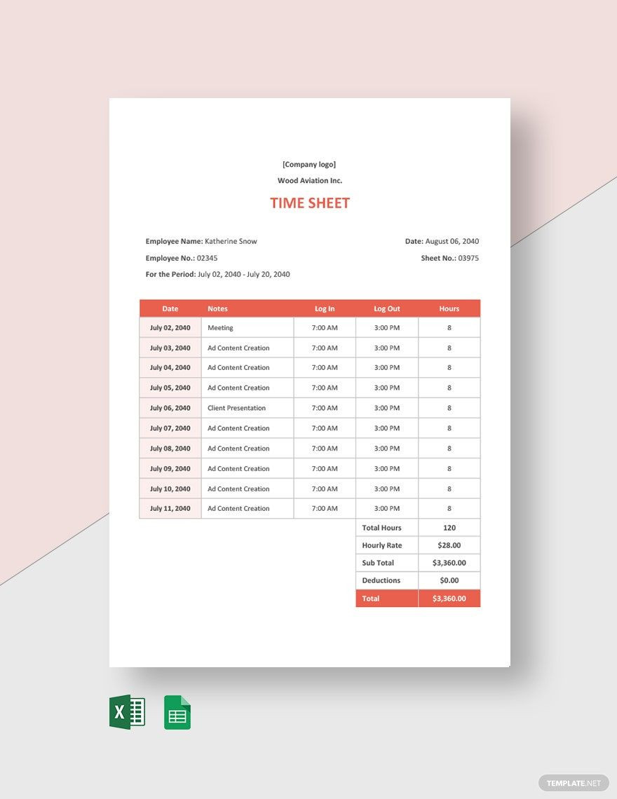 sample agency timesheet template