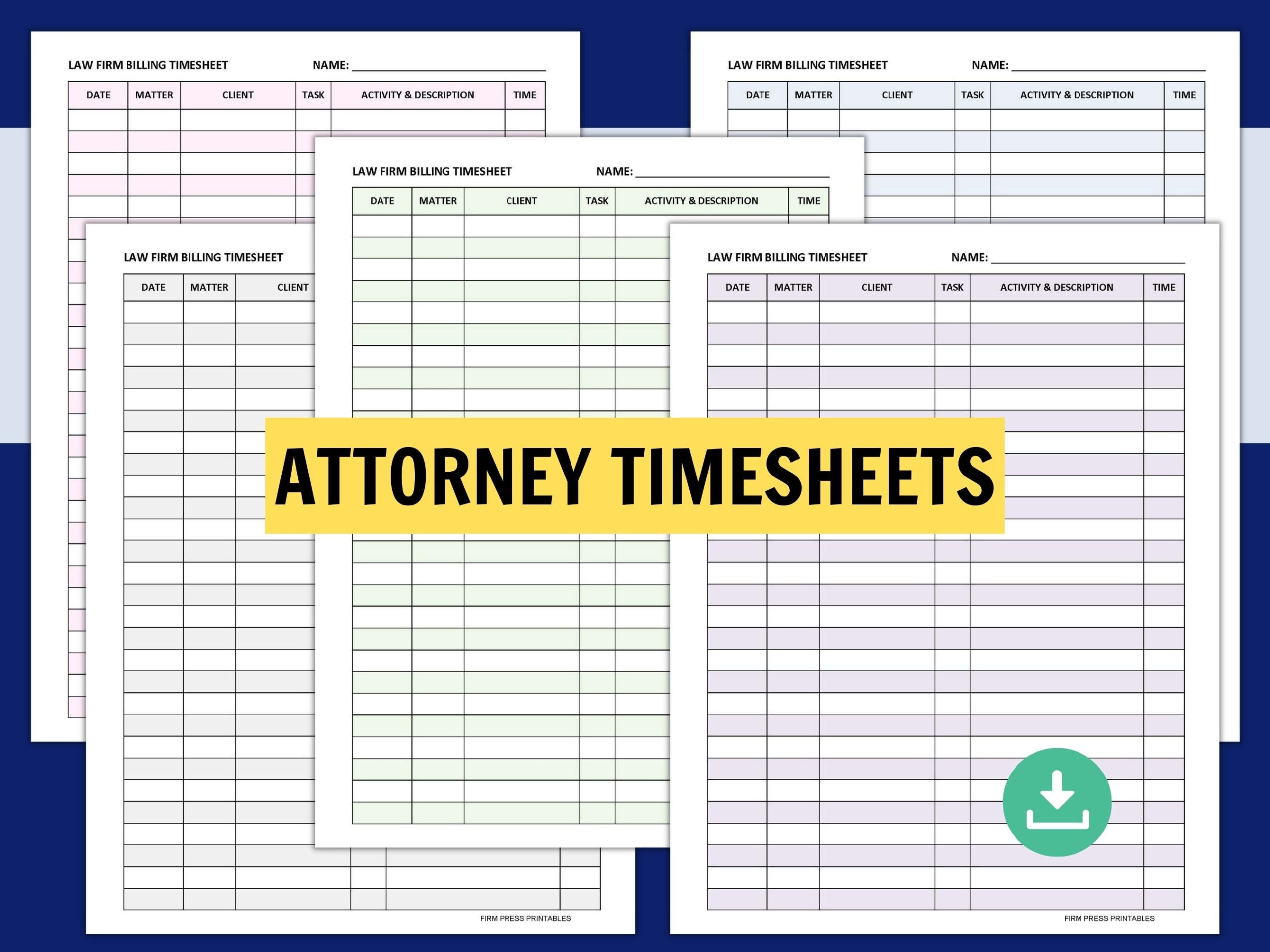 sample law firm timesheet template