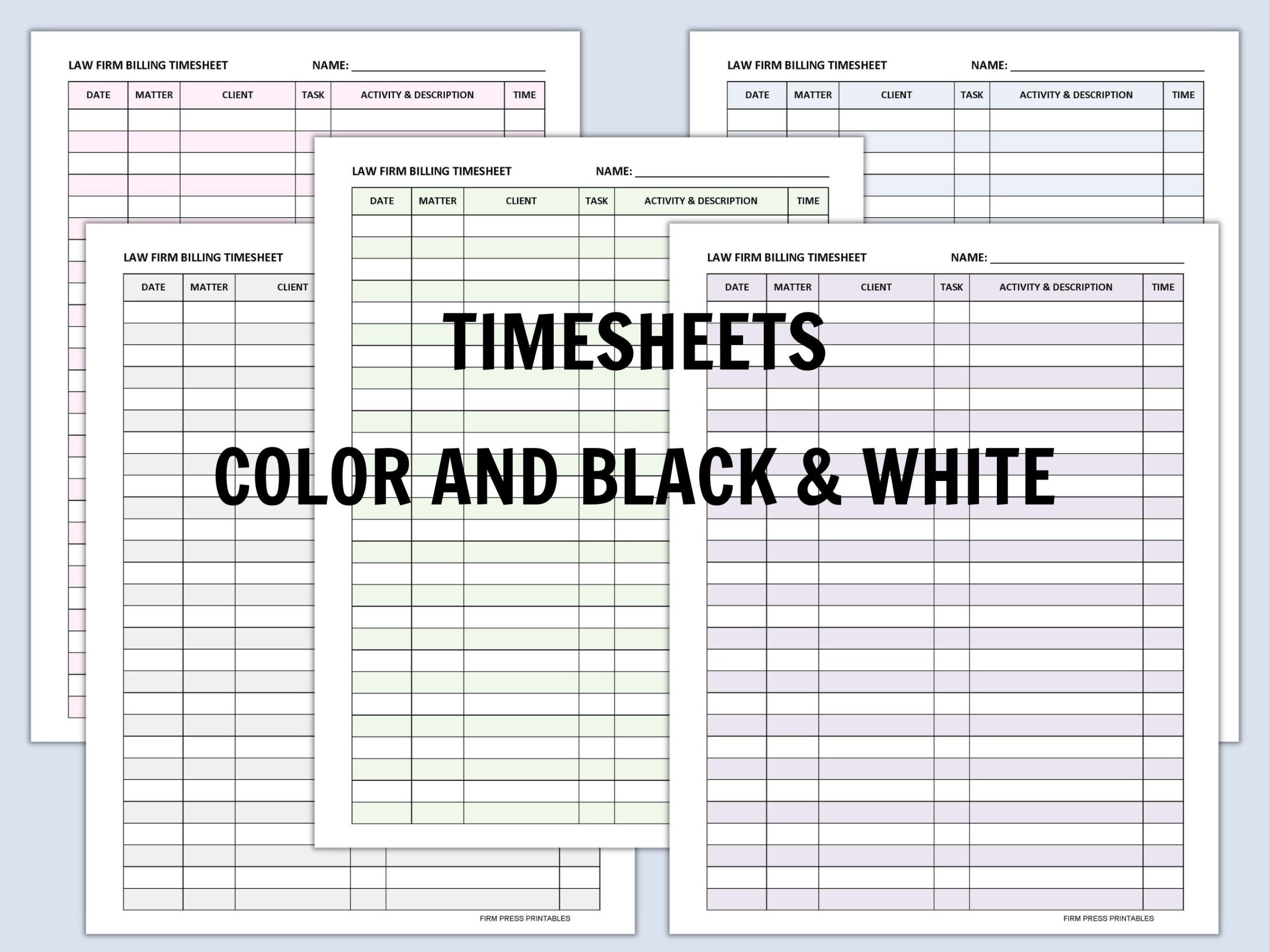 sample legal timesheet template