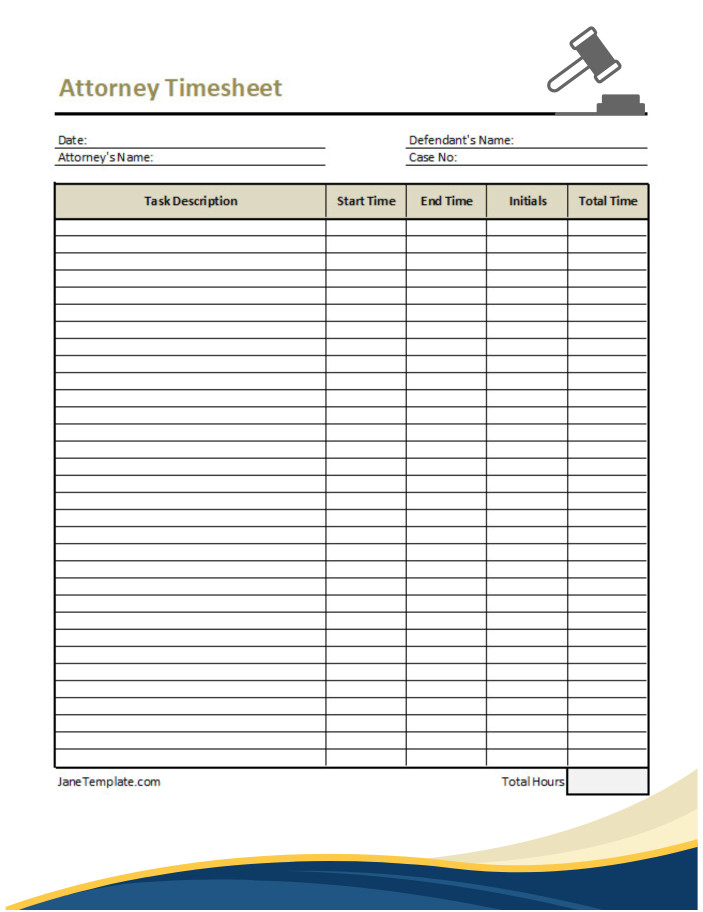 sample of attorney timesheet template