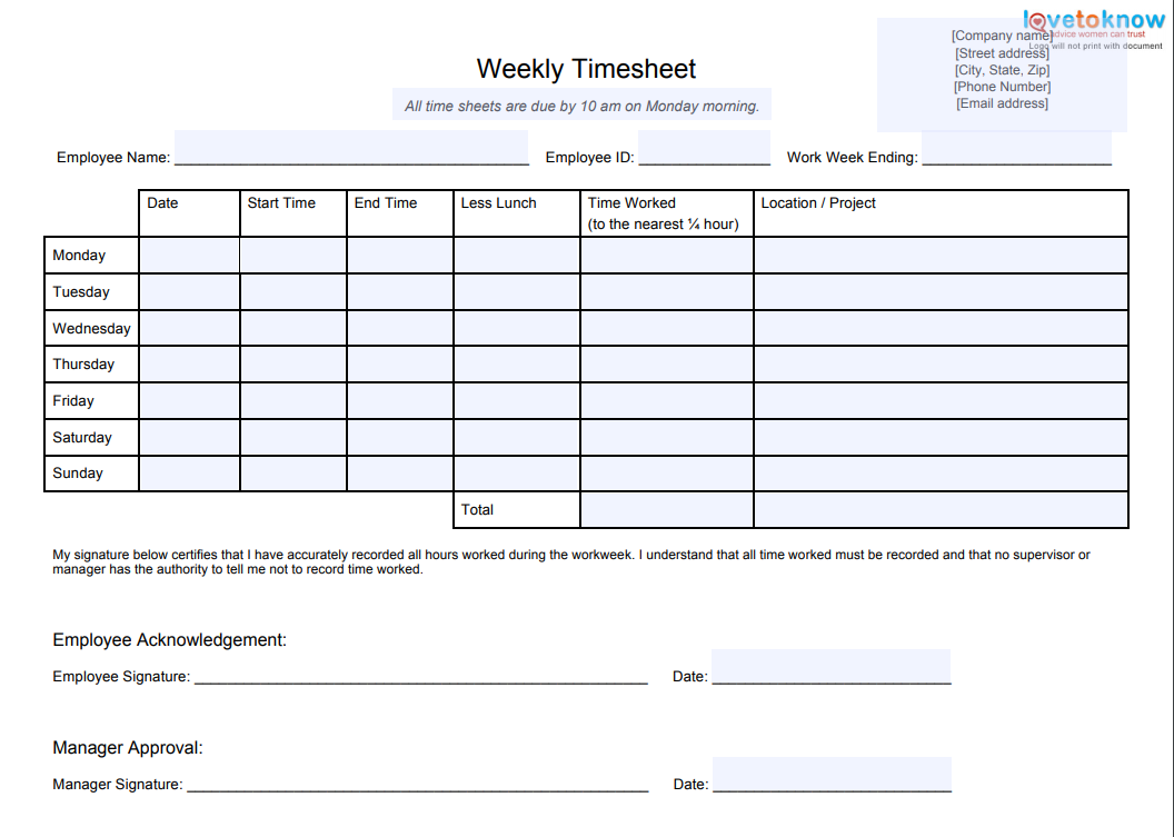 sample timesheet with work description template