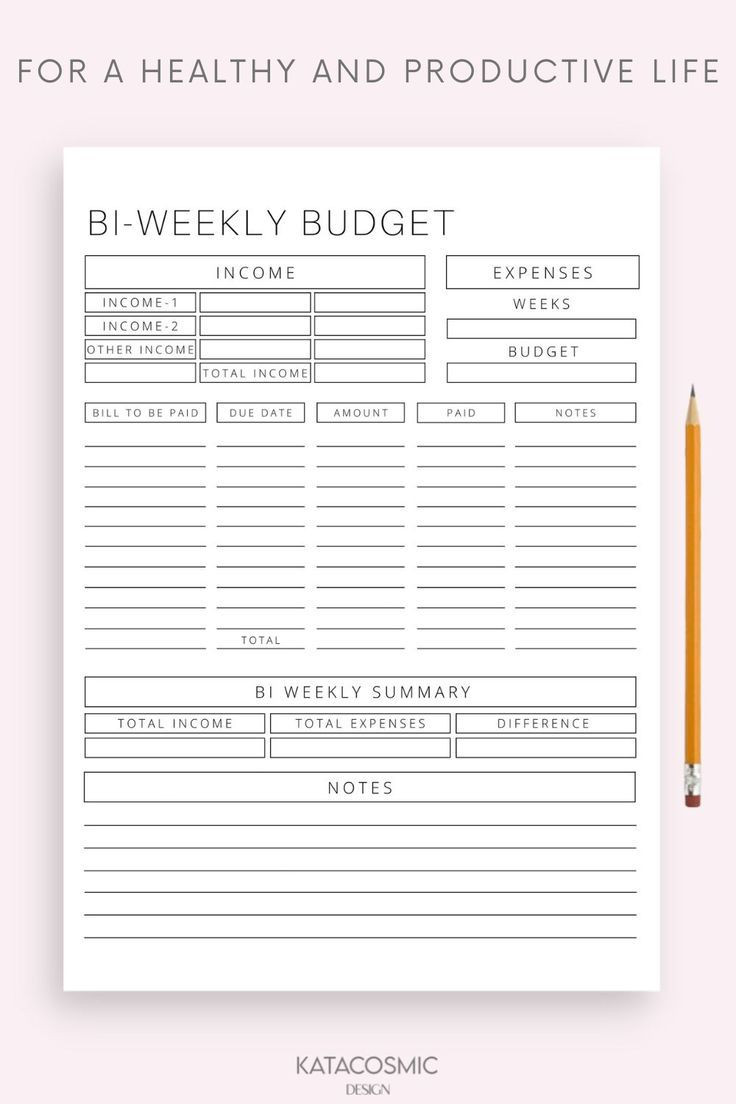 sample biweekly paycheck budget template