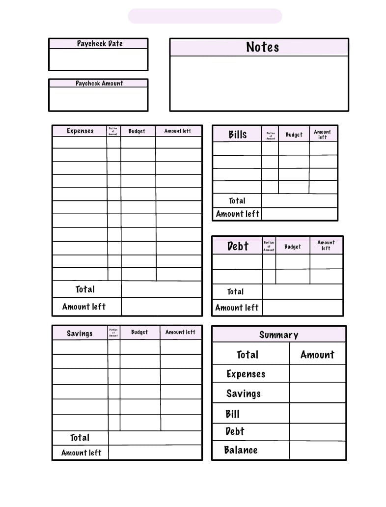 sample bi weekly budget template