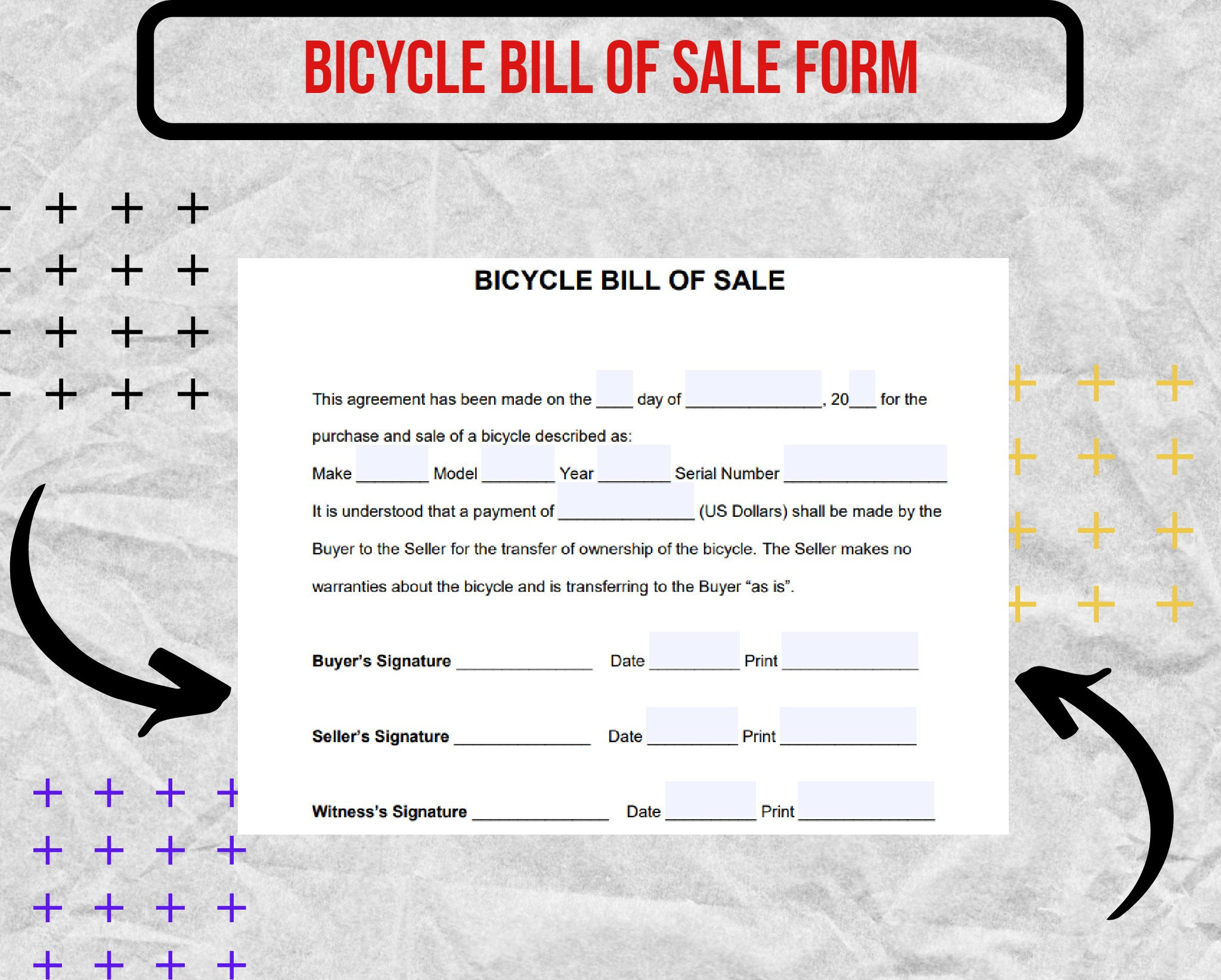 sample Bicycle Bill of Sale Form