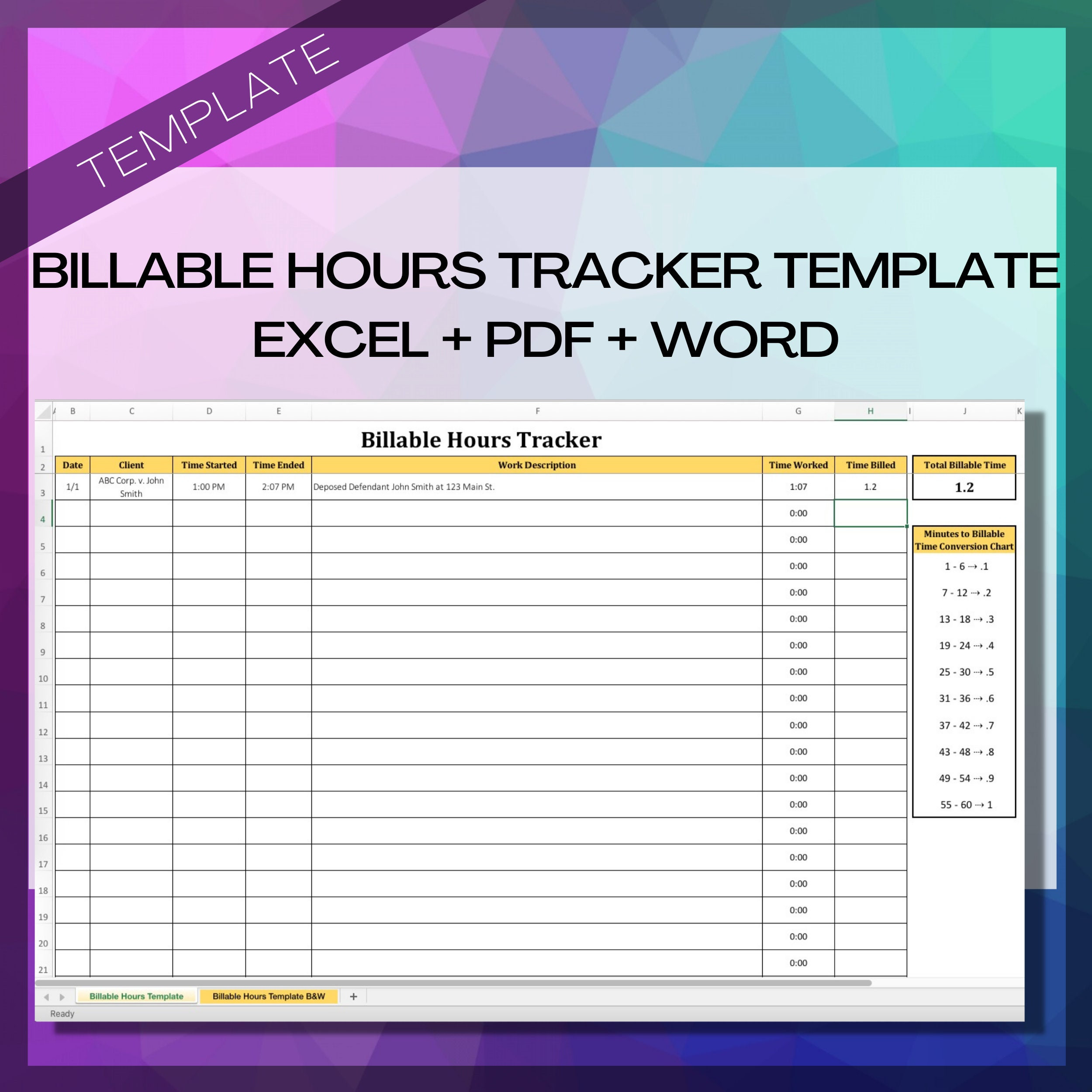 sample billable hours timesheet template