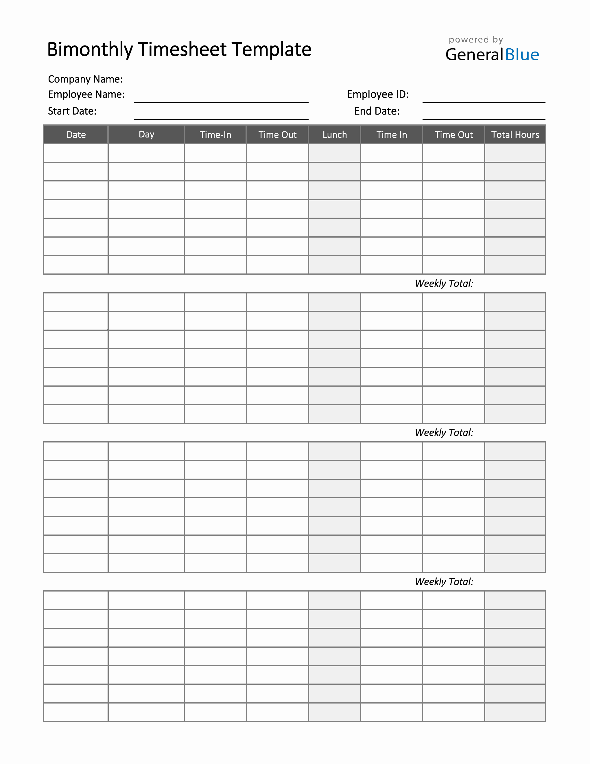 sample semi monthly timesheet template