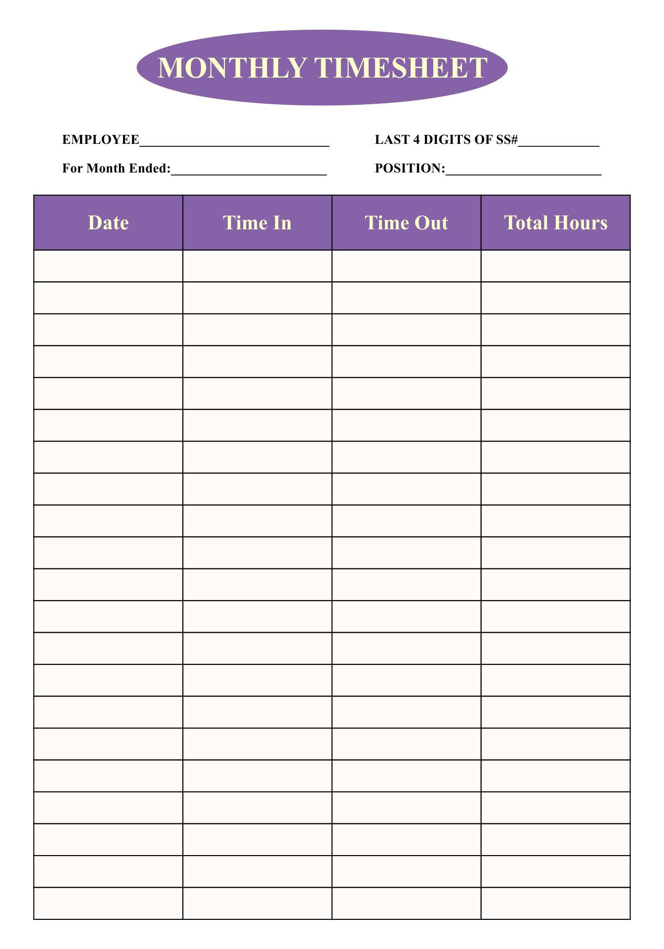 sample timesheet printable template