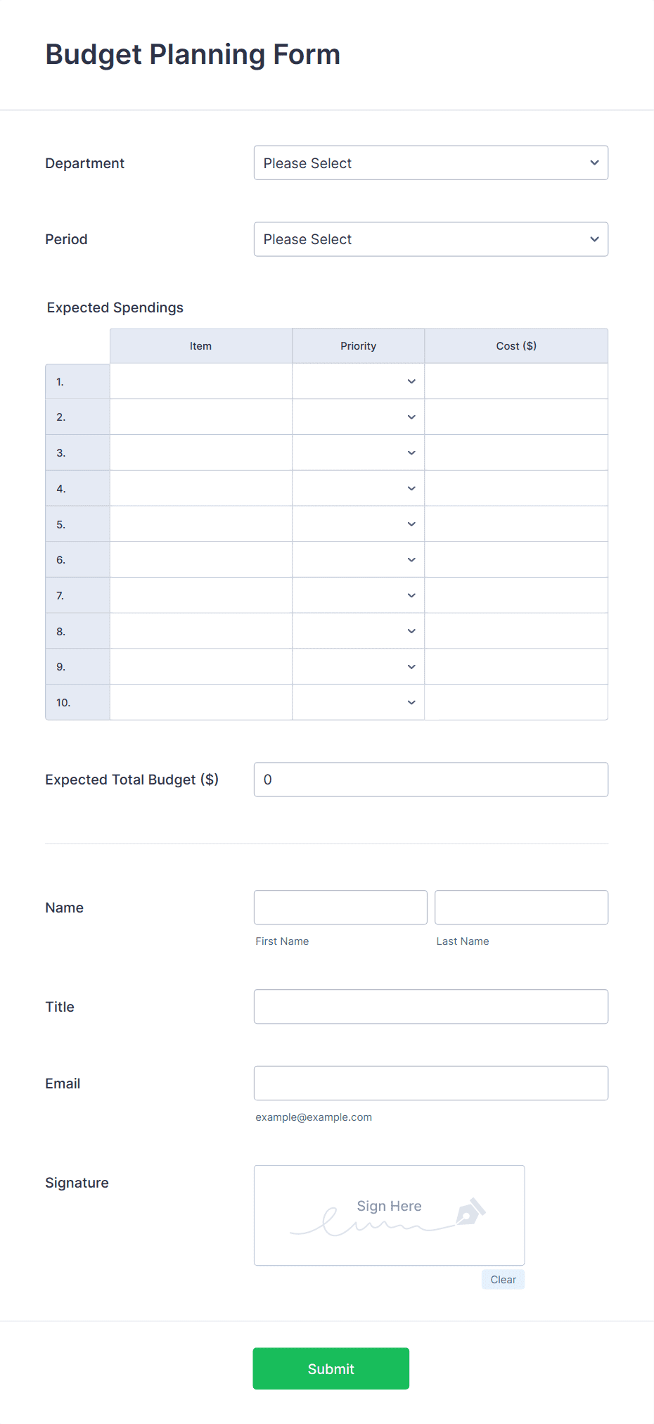 sample volunteer fire department budget template