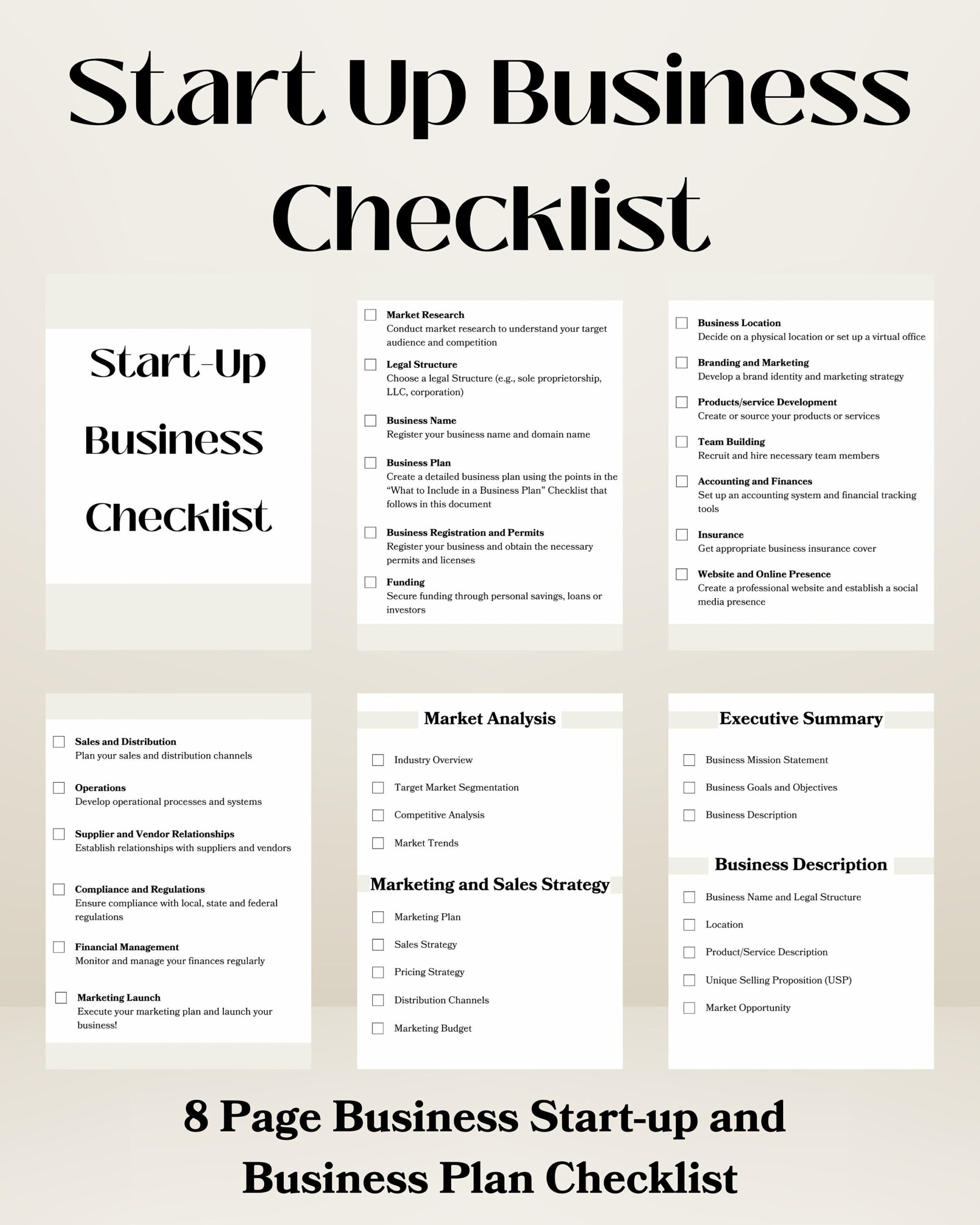 sample Business Checklist Template