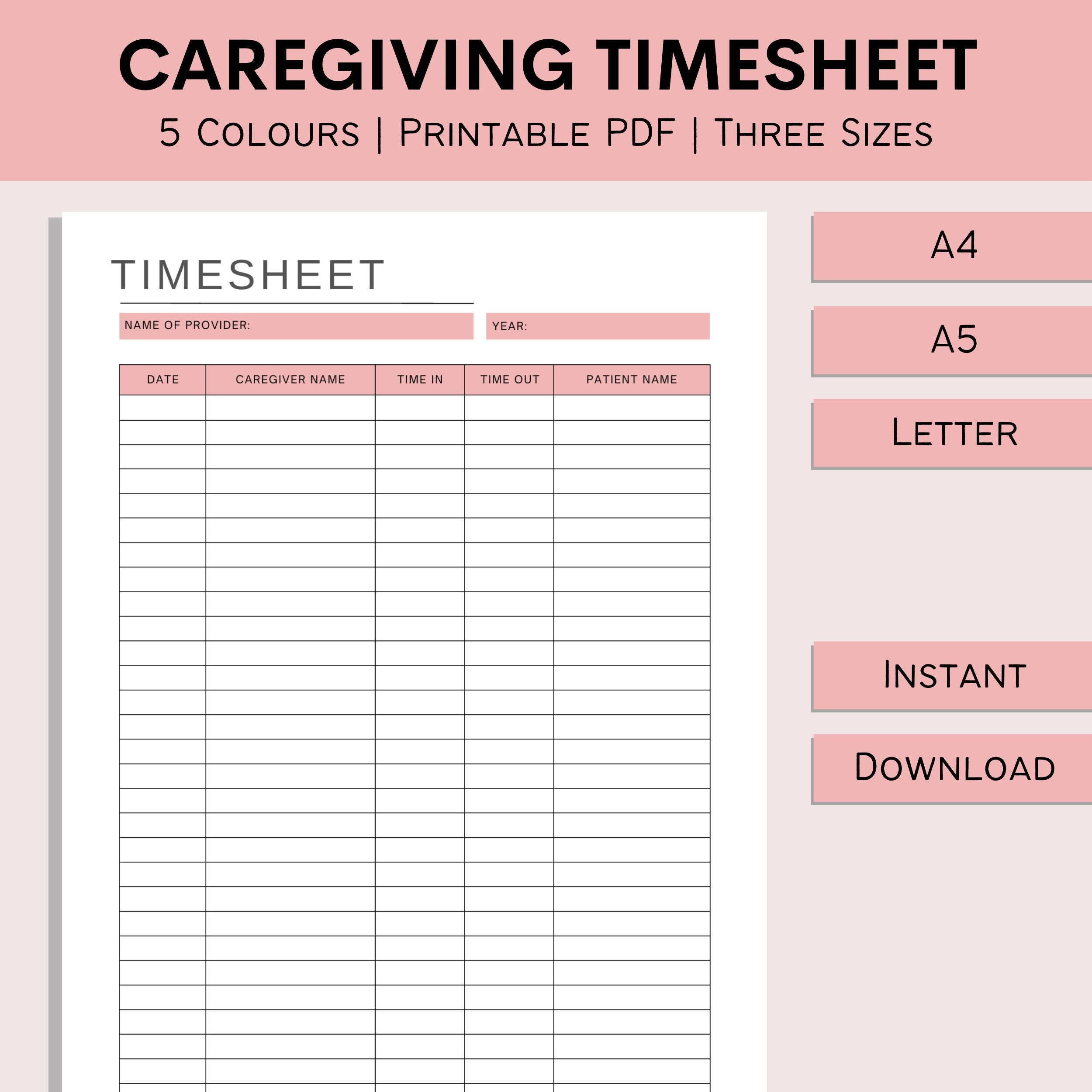 sample home health care timesheet template