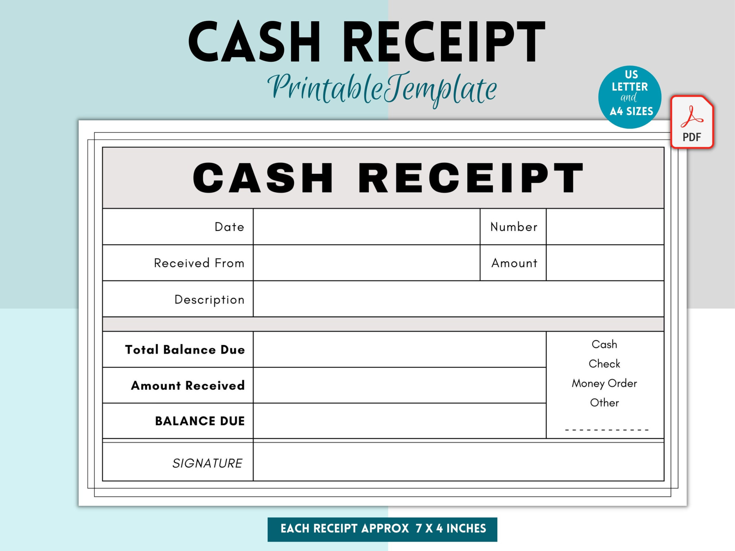 sample money receipt template