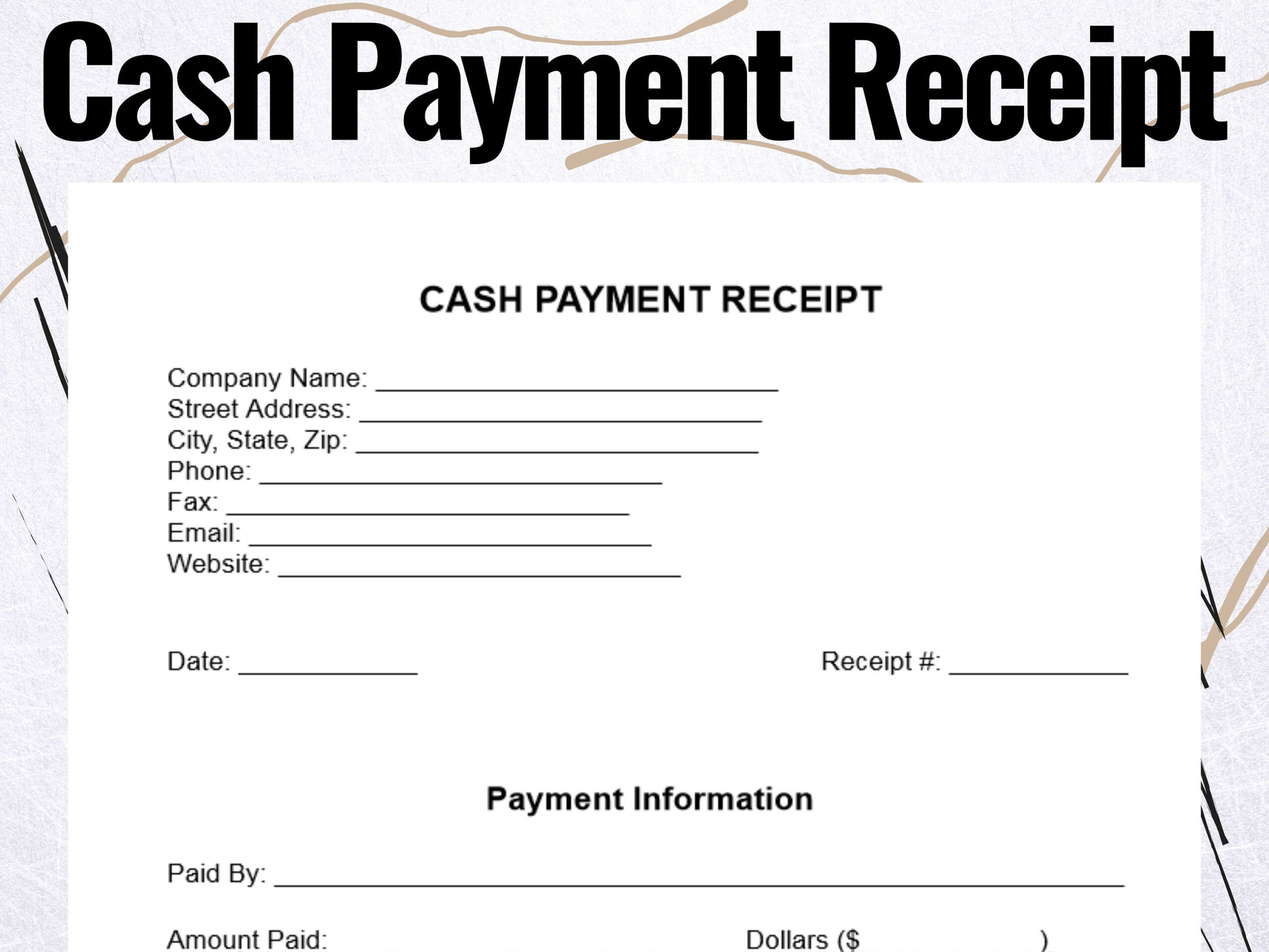 sample money receipt template