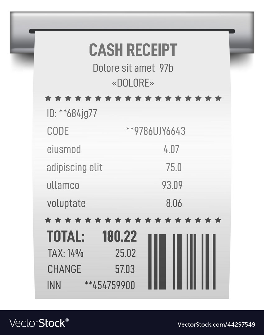 sample bill receipt template